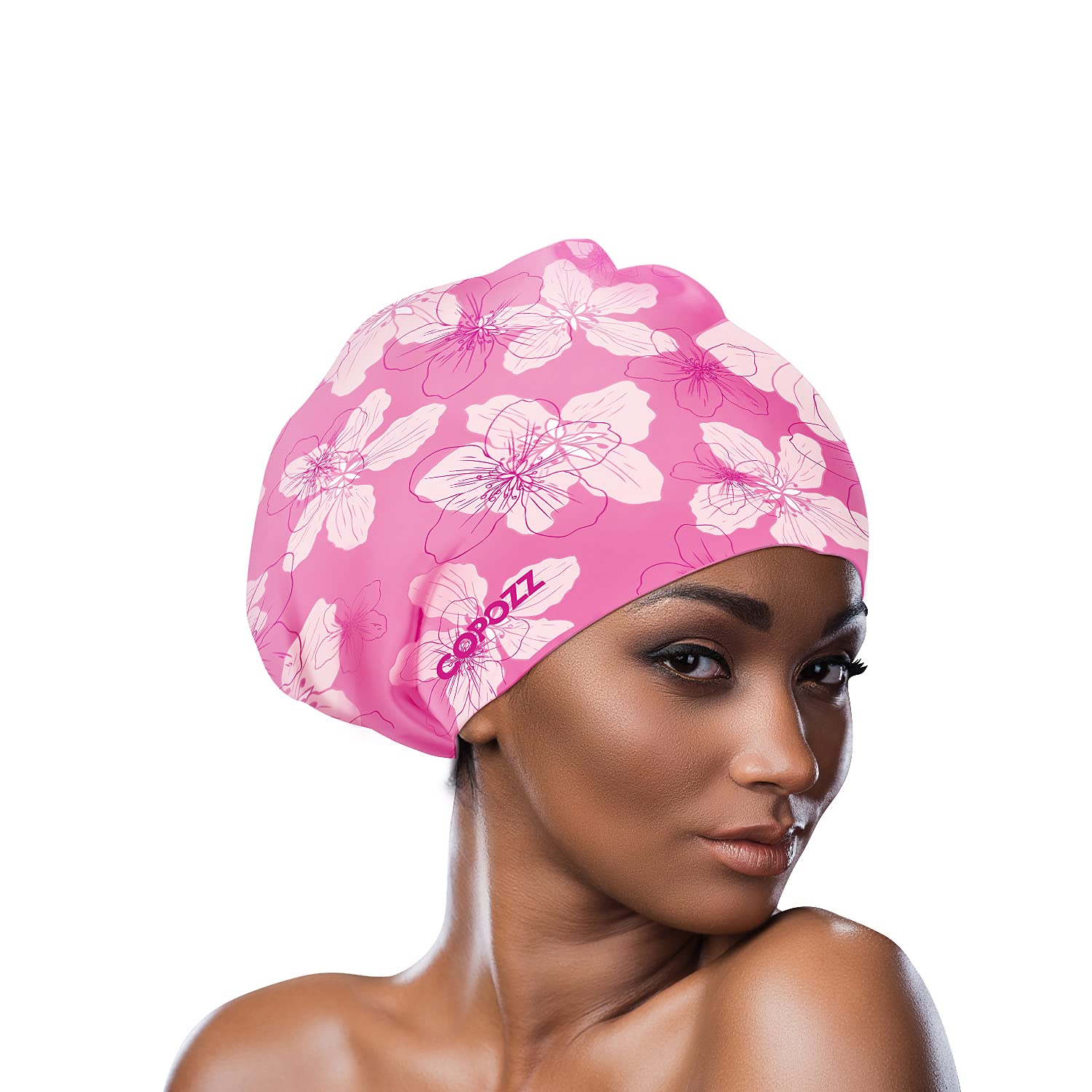 COPOZZ Extra Large Swim Cap, Designed for Long Hair Braids Dreadlocks Weaves Hair Extensions Curls & Afros, Silicone Bathing Cap Swimming Hat for