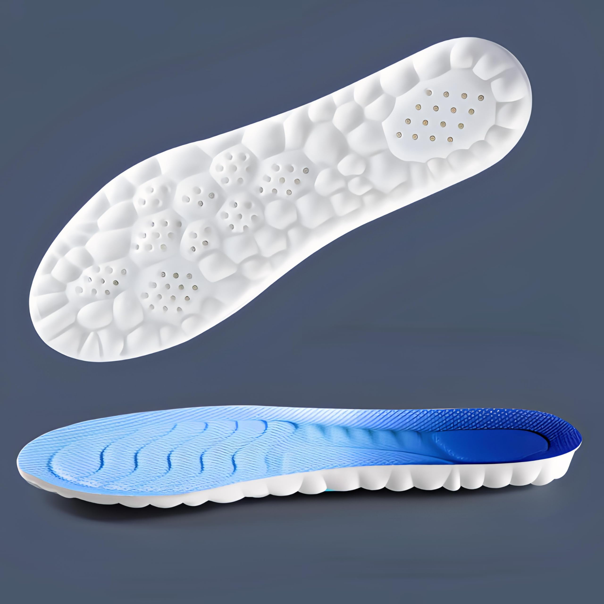 GenericCloud Technology 4D Insoles, Unisex Plantar Fasciitis & Arch Support Flat Feet Pain Shock Absorption Insole, Memory Foam Gel Insole for Orthotic Shoe Insoles Inserts for Hiking & More (Medium (41-42))