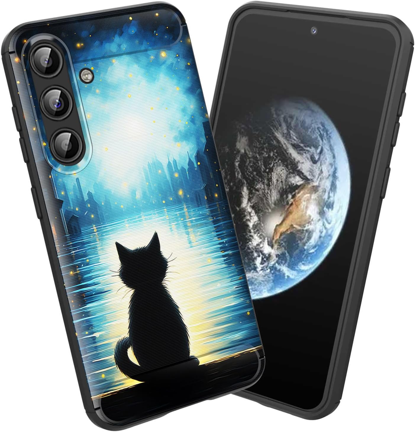 for Galaxy S25 Plus Case,Soft TPU Slim Fashion Anti-Fingerprint Non-Slip Protective Phone Case Cover for Samsung Galaxy S25 Plus (6.7″) 2025,Black Cat