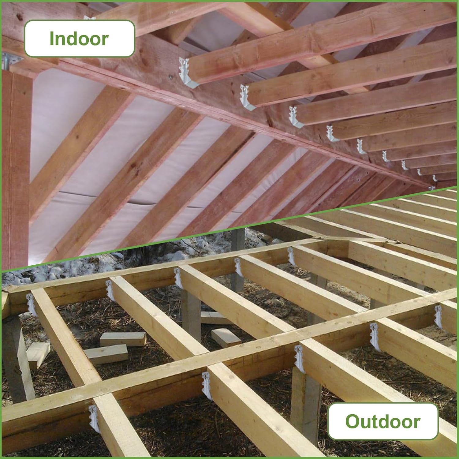 35 PCS 2x6 Steel Joist Hangers, 20 Gauge Galvanized Double Shear Face Mount Joist Hanger Rafter Brackets for Wood, Hurricane Ties for Decks, Floors, Ceilings & Pergolas