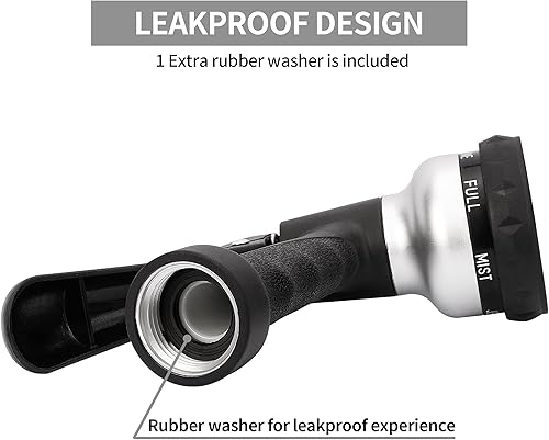 Miniatura 3 de AUTOMAN Boquilla de manguera de jardín de 7 patrones y boquillas de chorro de alta presión ajustables de latón, paquete de 2 pistolas rociadoras