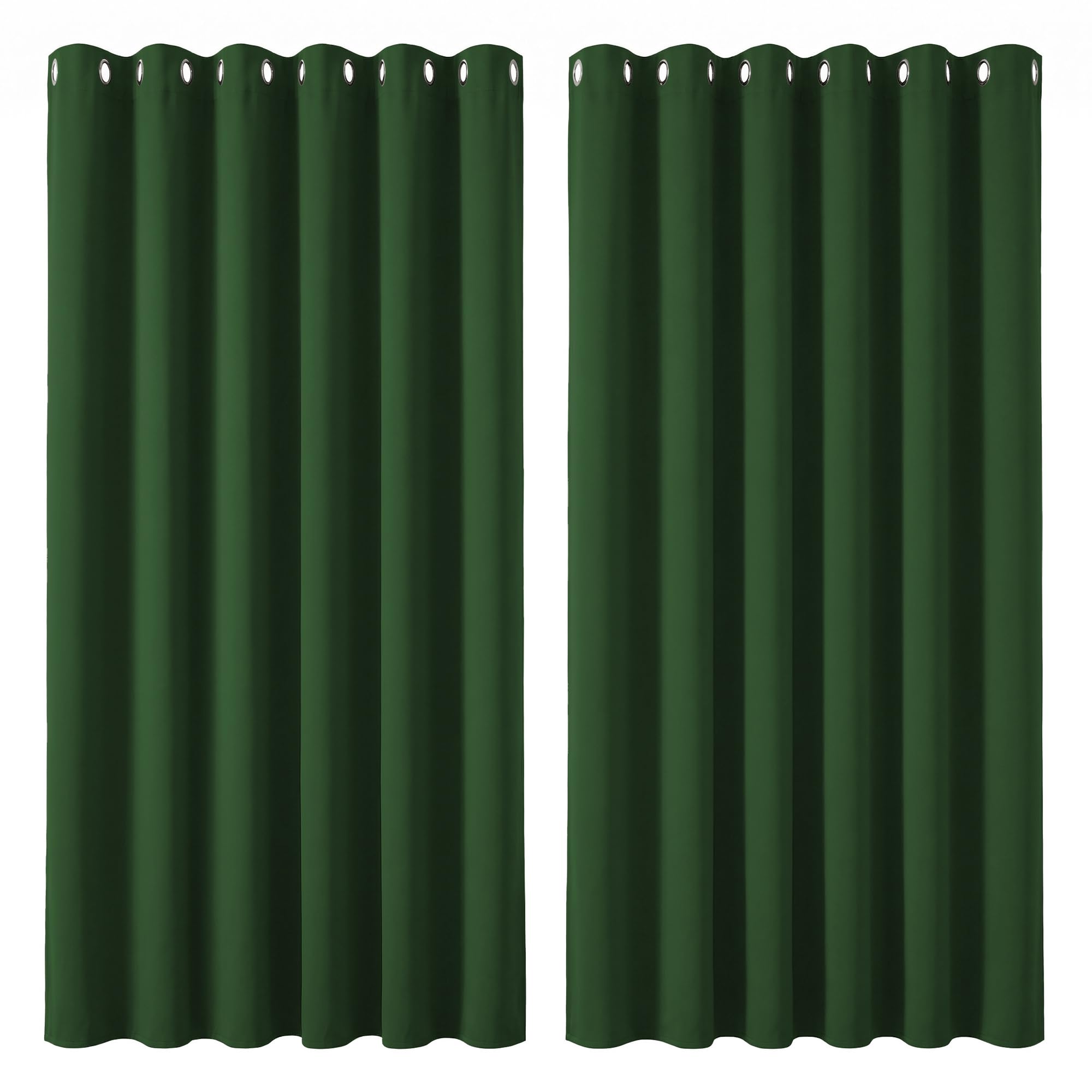 Deconovo Green Curtains Thermal Insulated Eyelet Blackout Curtains for Bedroom 90 x 108 Inch Forest Green Two Panels — image 1