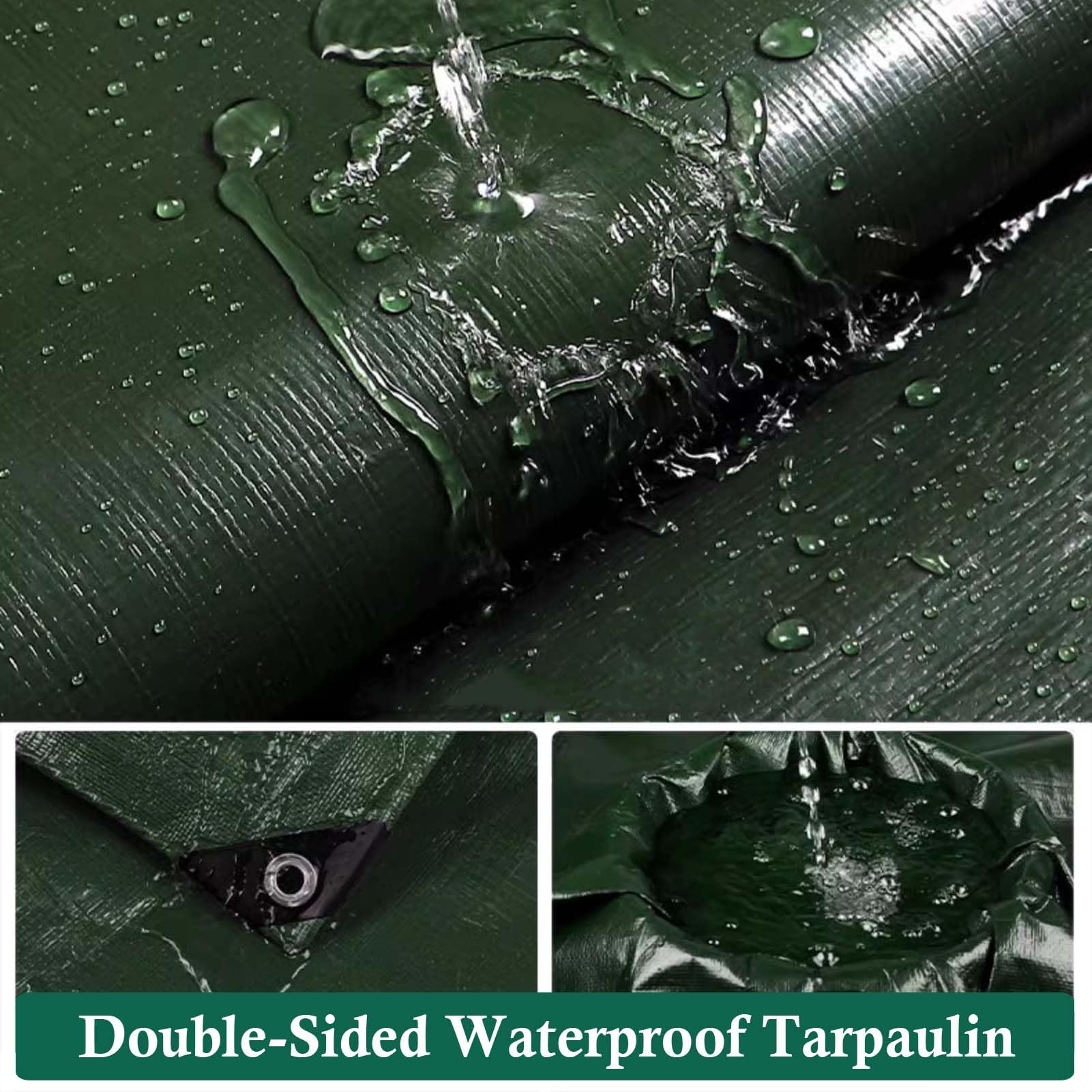 Heavy Du Bâche imperméable en PVC de 10x20ft avec œillets, tapis de sol pour camping, activités de plein air, tentes, bâche lourde de 3 x 6,1 m