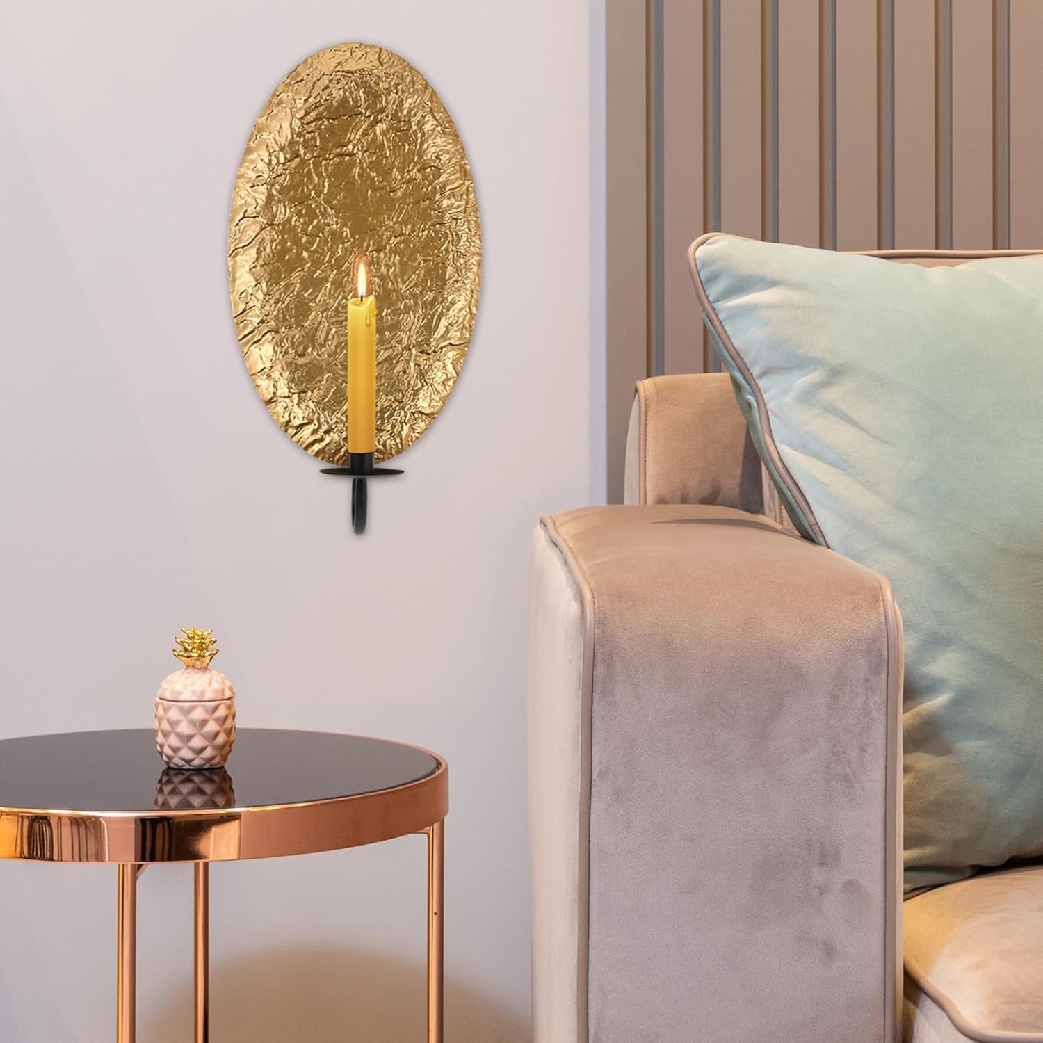 Alipis 1pcs Luxury Metal Wall Sconce Decorative Wall Candle Holder Gold Candle Holder for Living Room Mount