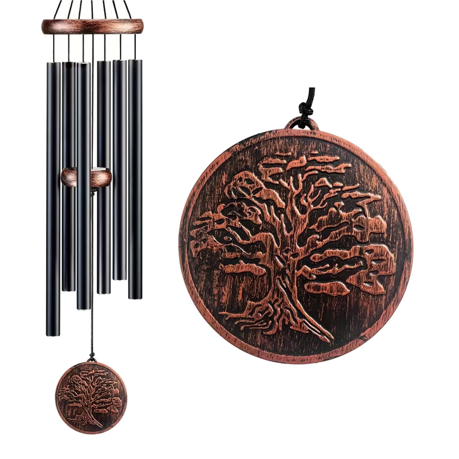 Carillón de viento de metal bronce de 86 cm para decoración de jardín exterior
