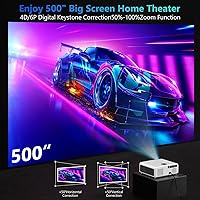 Vista 6 de [Enfoque automático] Henhoor 1200 ANSI Proyector de cine en casa para exteriores con Wifi y Bluetooth, proyector de TV inteligente Android 4K+