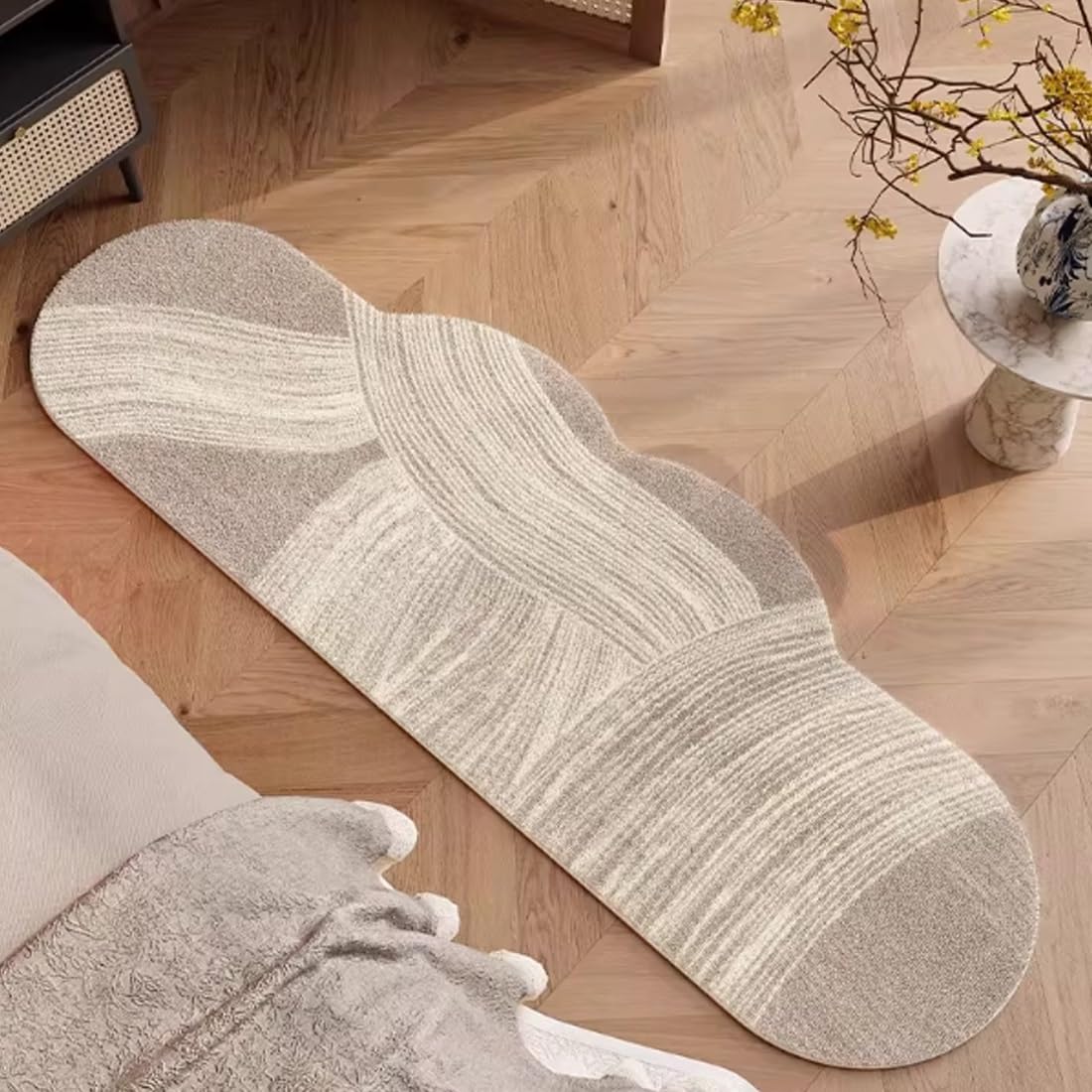 Tapis de salon lavable et doux en fausse laine pour un sol domestique chaleureux