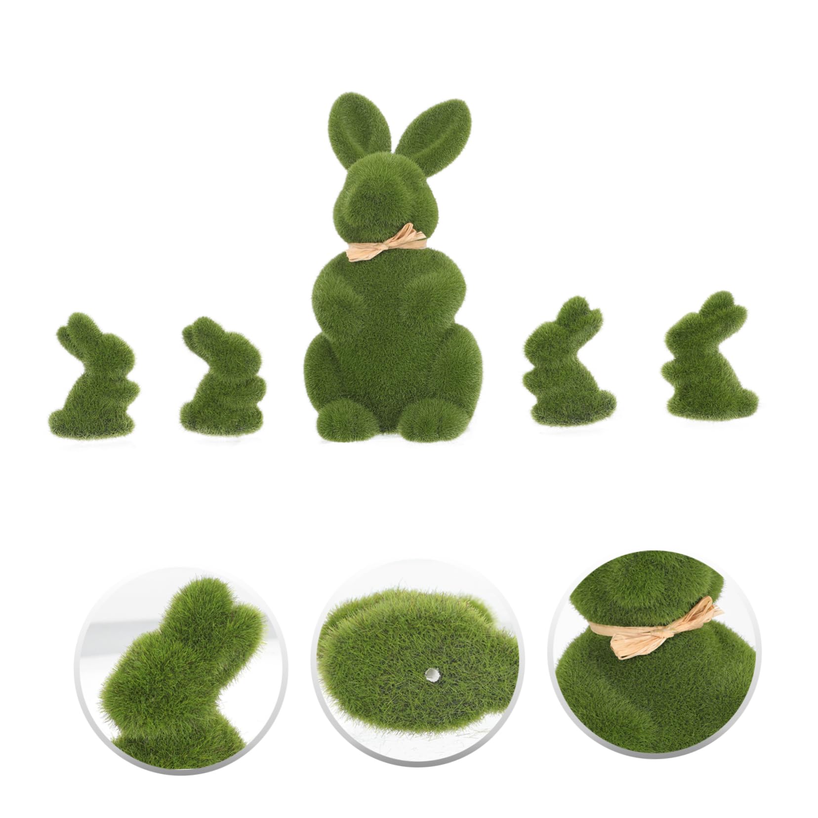 Cabilock 2 Sätze Simulierte Kaninchendekoration Ostern Ammer Gartendekoration Hasenfiguren Dekoration Schlafzimmer Osterdekoration Hase Hasen-osterdeko Künstliches Moos Green 5 Stücke * 2