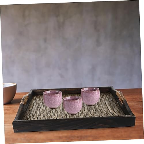 Miniatura 4 de Mobestech Bandeja de ratán tailandés Bandeja de pan Bandeja de desayuno Palet de madera Plato de joyería Plato de mesa de café Bandejas de mayordomo