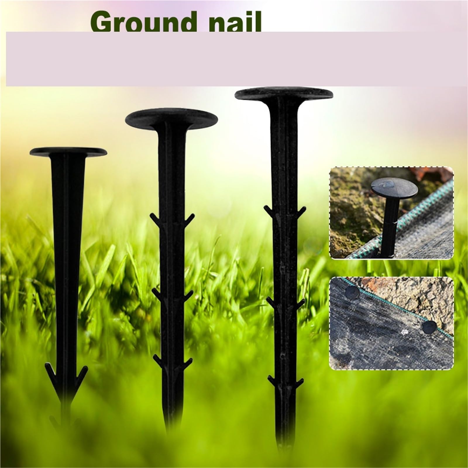 150 pezzi di chiodi da giardino, pellicola for fissi, in polipropilene, for pacciamatura esterna, ombreggiatura, for serra riutilizzabile, picchetti in plastica anti-erbacce Per Fissaggio(20cm)