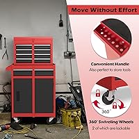 Vista 6 de IRONMAX Rolling Tool Chest, Lockable 5-Drawer Tool Cabinet w/Tool Side Slot & Universal Wheels, 2 in 1 Detachable Tool Box Storage Organizer for