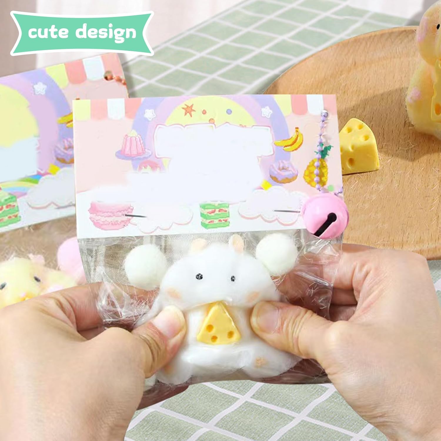 2pcs Squishy Hamster Squeeze Toys,3inch Big Cute Soft Hamster Squishy Toys,Stress Relief Squishies for Kids Party Favors, Pinch Family, Fidget Toys Suitable Adults Kids Big