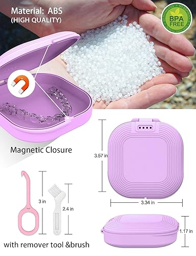 Miniatura 4 de HEMILAB Funda de retención, funda delgada con orificios de ventilación, compatible con Invisalign, funda protectora bucal, bonita funda de retención