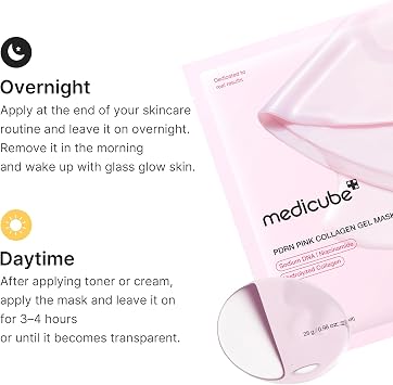 medicube Salmon DNA PDRN Pink Collagen Jelly Gel Maske | Cam Parlayan Cilt için Gece Yüz Maskesi - Elastik, Nemlendirici, Sıkılaştırıcı ve Nemlendirici | Kore Cilt Bakımı, 28 g, 4ea