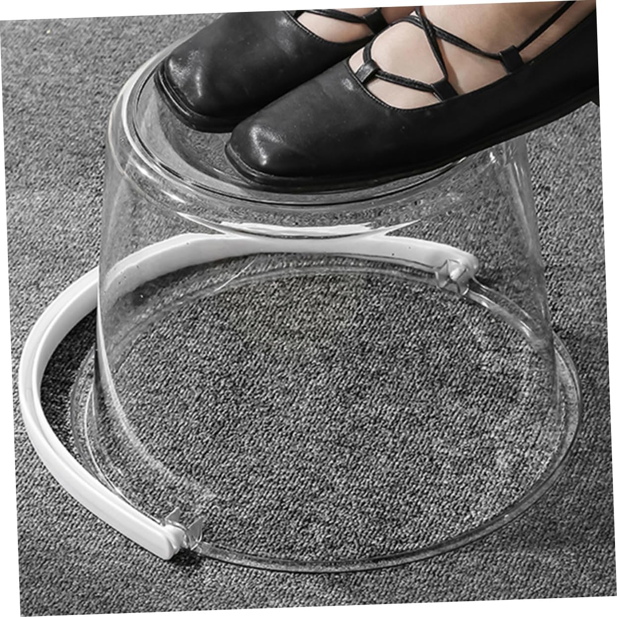 Transparentes Wascheimer Satz mit Griff und Deckel aus Kunststoff