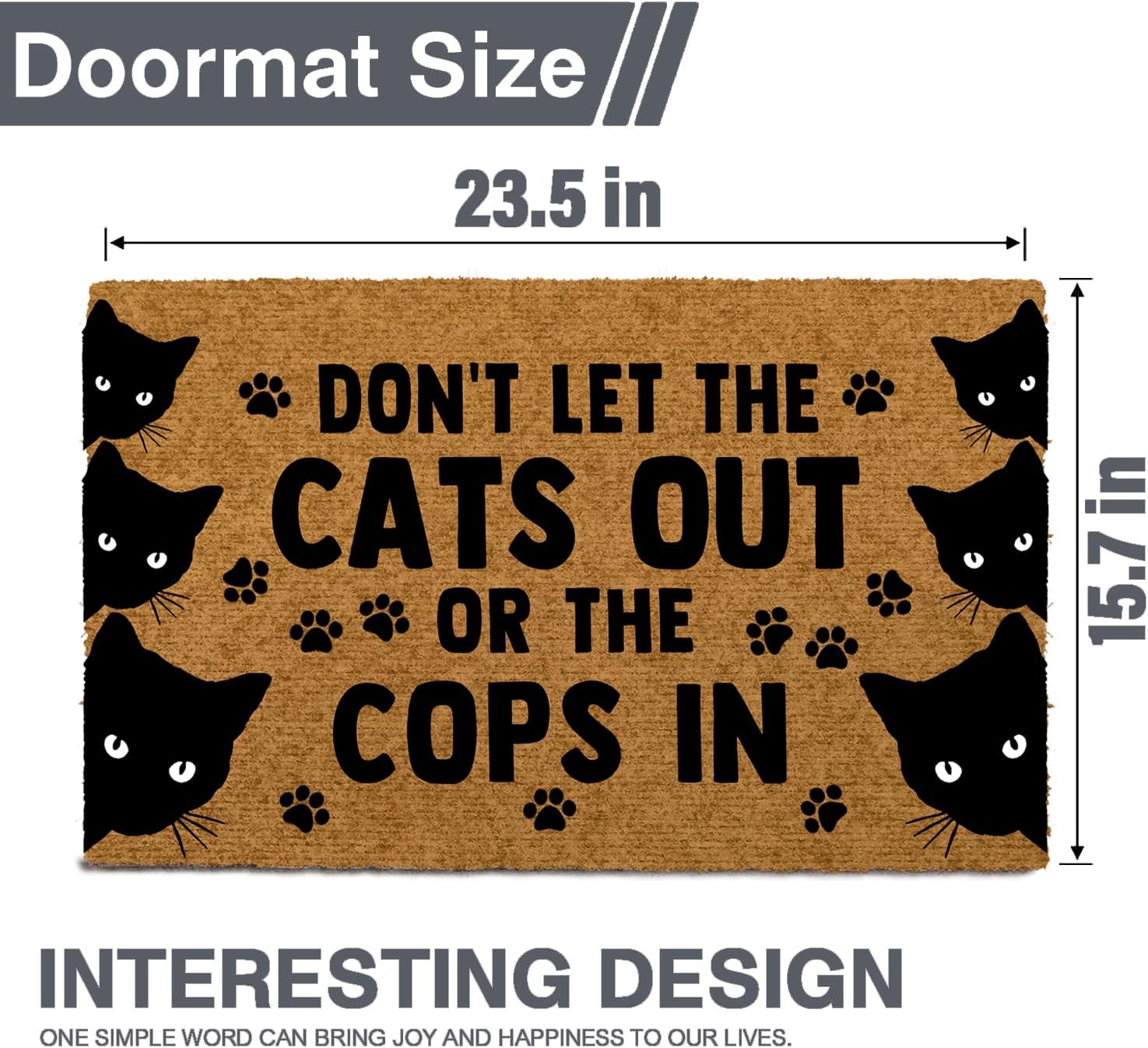 Dont Door Mat Indoor Entrance Front Door Rug Outdoor Rug with Non Slip Backing 23.5x15.7 Inch