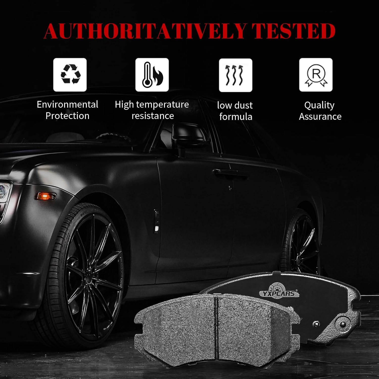 Ceramic Disc Brake Pads Set Front and Rear for Hyundai Elantra 2007 2008 2009 2010 Sonata 2003-2008 Tucson 2005-2009, for Kia Optima 2003-2010 Sportage 2005-2010 Magentis 2003-2009