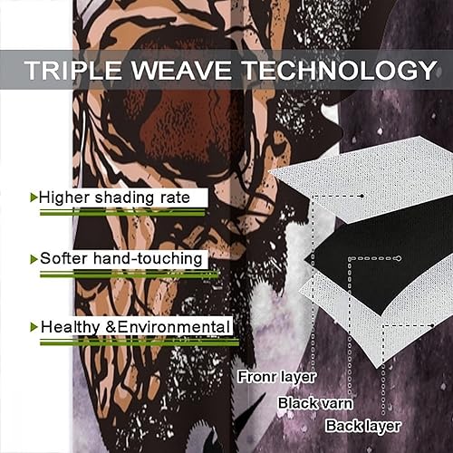 Miniatura 7 de Cortinas de polilla de la muerte, cortinas bohemias góticas de calavera, fantástica decoración de fondo de luna llena, plantas estrelladas moradas,