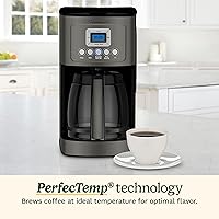 Vista 3 de Cuisinart Cafetera de 14 Tazas, Máquina de Café Programable PerfecTemp con Jarra de Vidrio, Configuración de 1-4 Tazas, Control de Fuerza de Acero