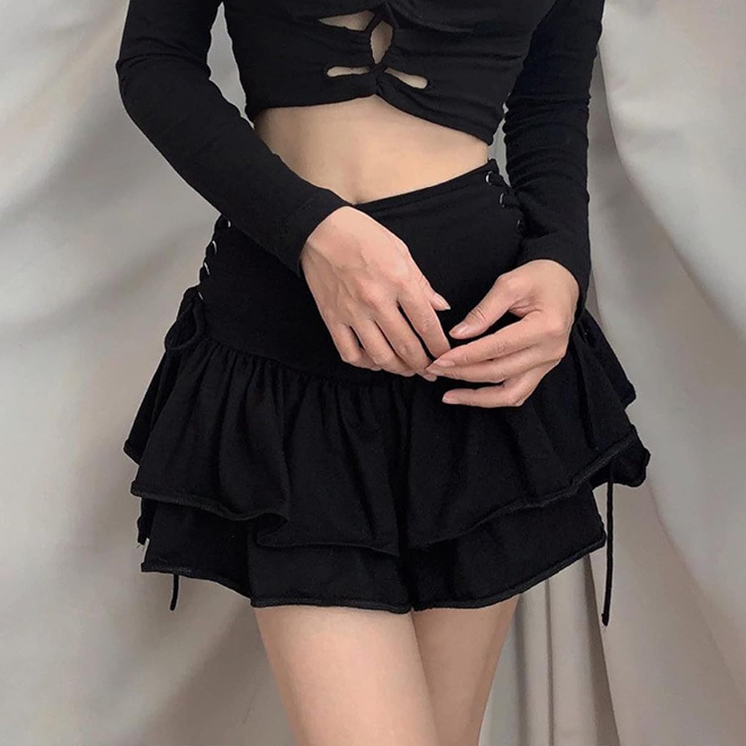 TSMNZMU Women's Goth Mini Skirts - Punk Grunge High Waist Emo Alt Mall Gothic Harajuku Lolita Skirts - Image 7