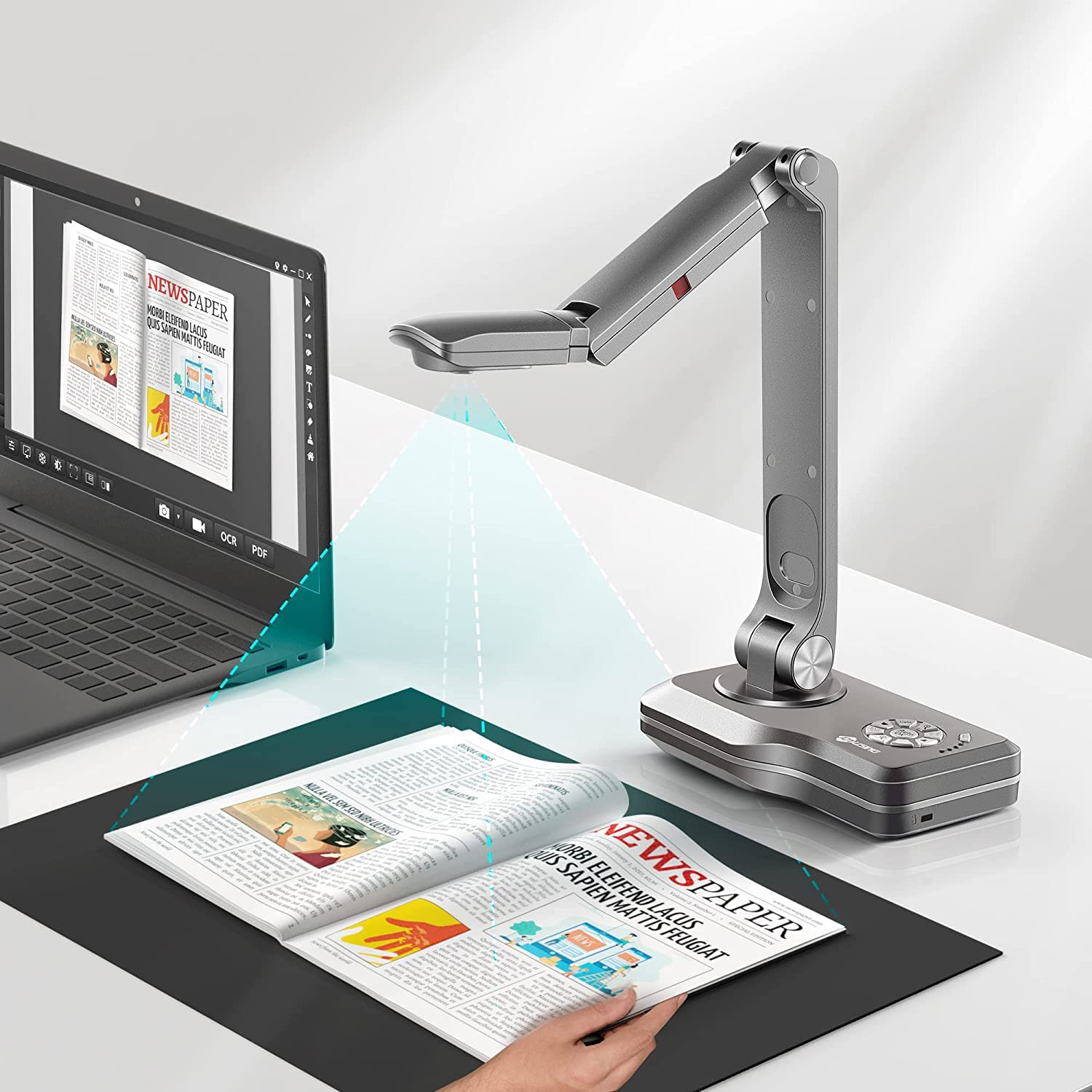JOYUSING V508 VGA/HDMI/USB Cámara de Documentos & Visualizador 8 MP HD, Formato A3, educación a Distancia, Conferencias Web, para Windows, Mac, Funciona con o sin computadora