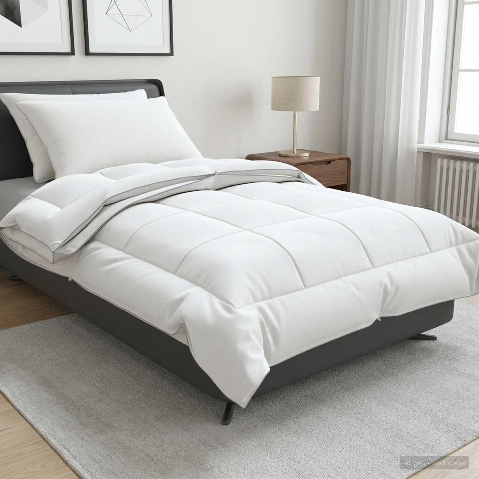 Komplet pościeli i poduszek, 3 szt., 135 x 220 cm, wełna na 4 pory roku