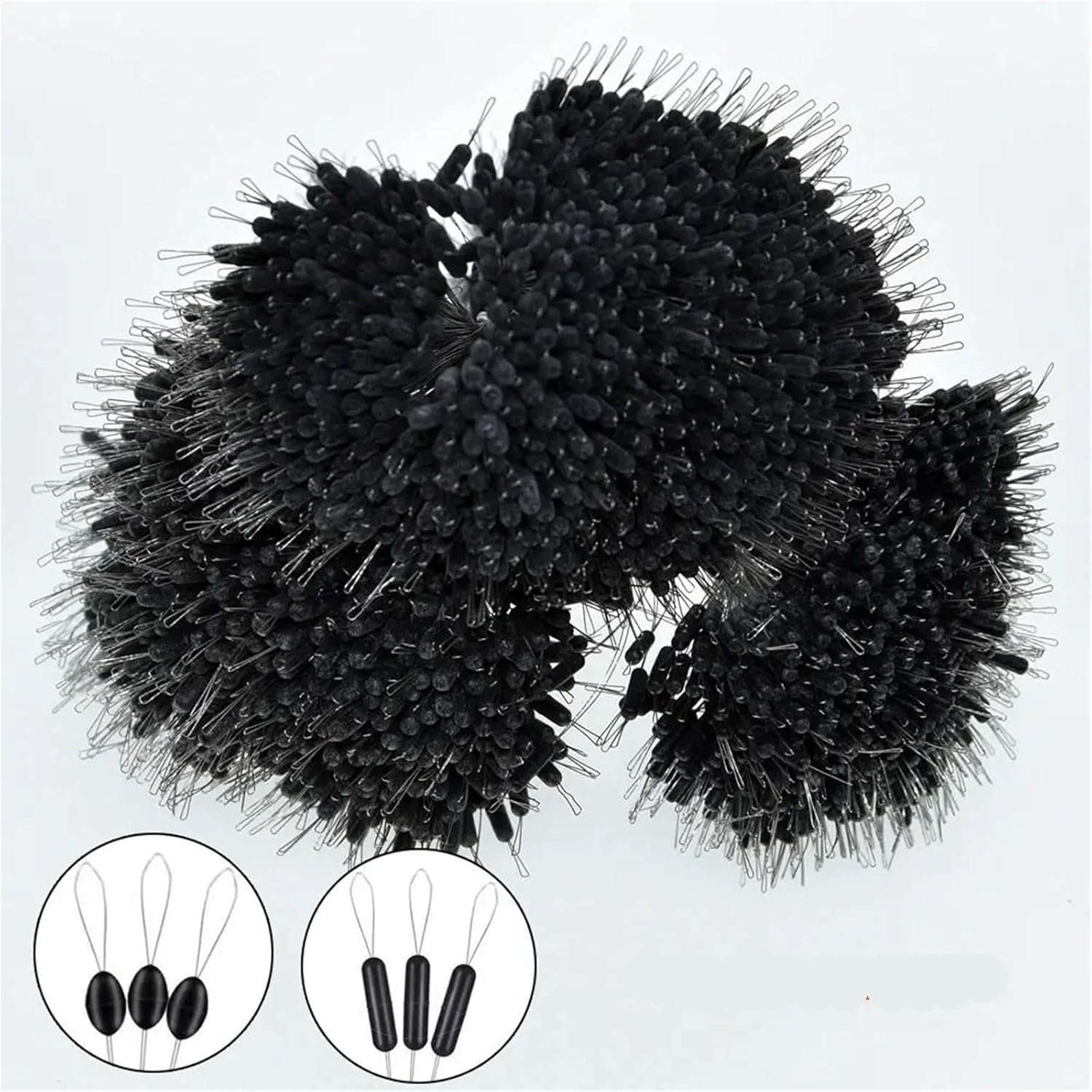 Bobber Stopper 900pcs Black Float Fishing Bobber Silicone Stopper Space Bean Connector Line Resistance Accessories for Fishing