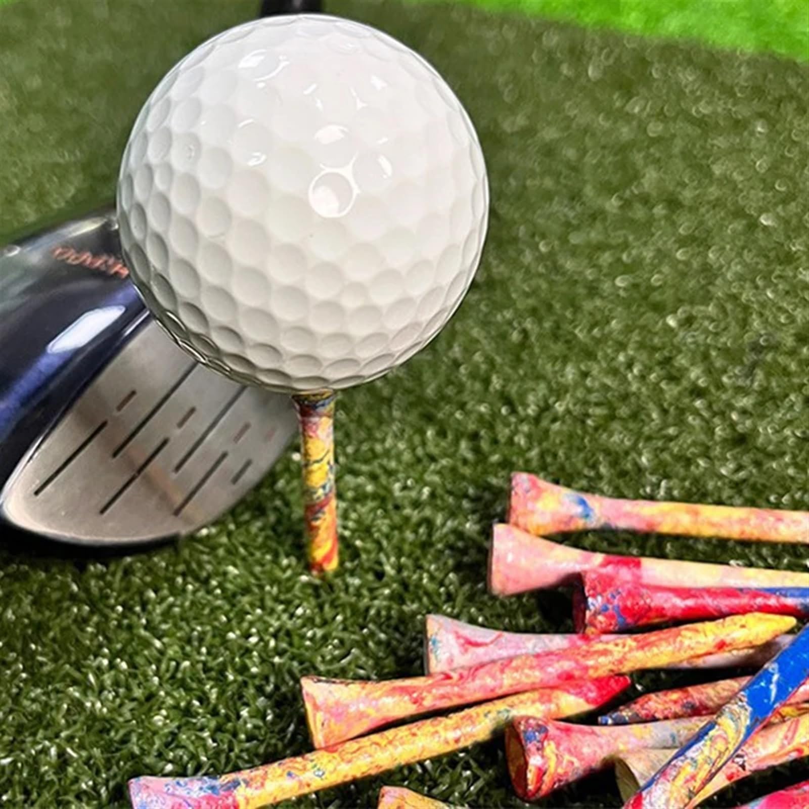 Golf Tee 100 stücke 70mm 2,75 "Holz Golf Tees Golf Holz Tees Bunte Golf Holz Tees FüR Einen Idealen Abschlag