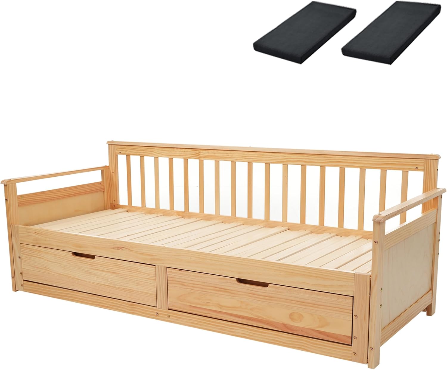 STPZHXC ソファベッド ディベッド 伸長式ベッド 木製 引き出し付き