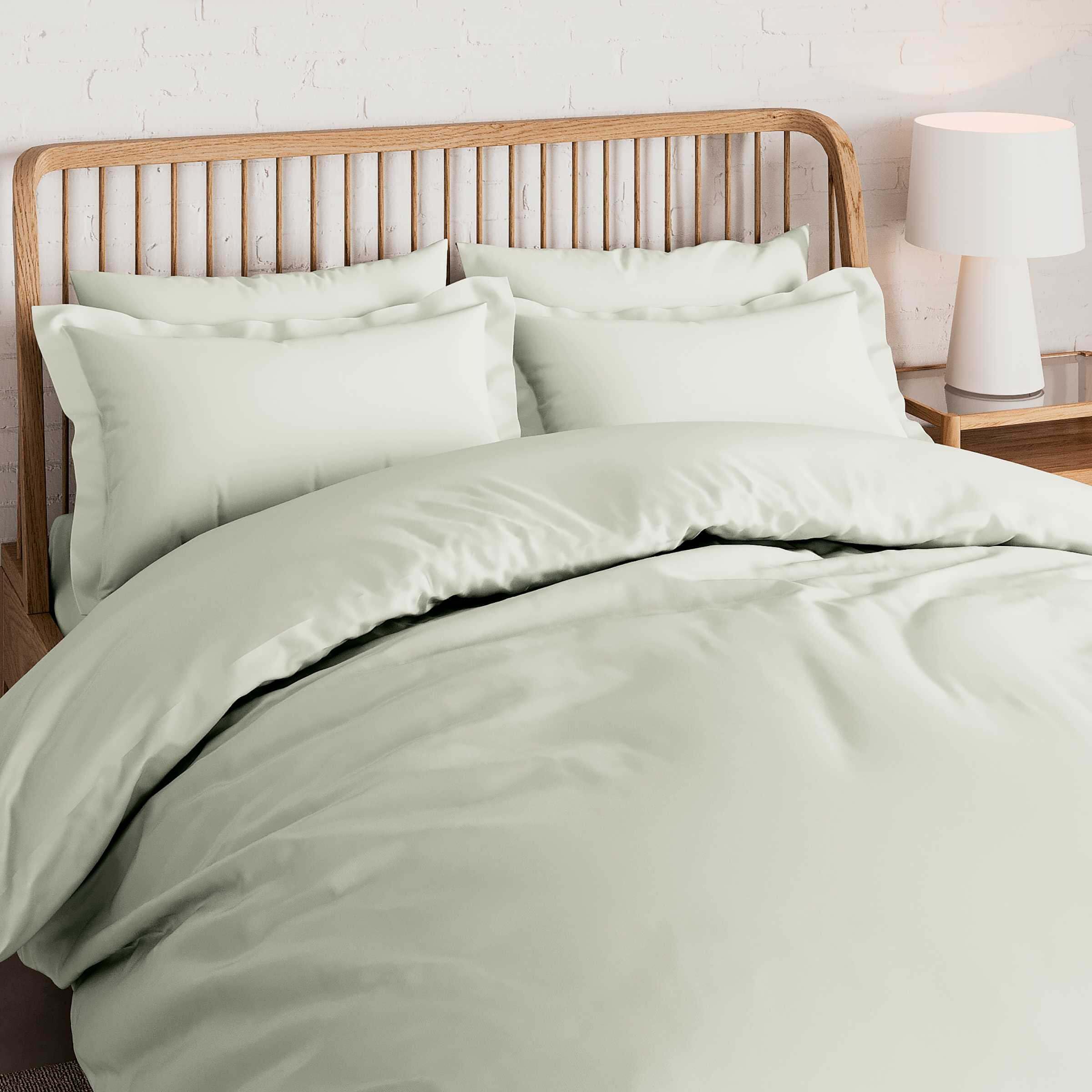 Generic Premium Duvet Cover Set Queen/Full 90x90 (3 Piece) 400 TC Egyptian Cotton Luxurious 3 Piece Duvet Cover -1 Duvet Cover & 2 Pillow Sham- with Zipper Closer & Corner Ties, Sage Green