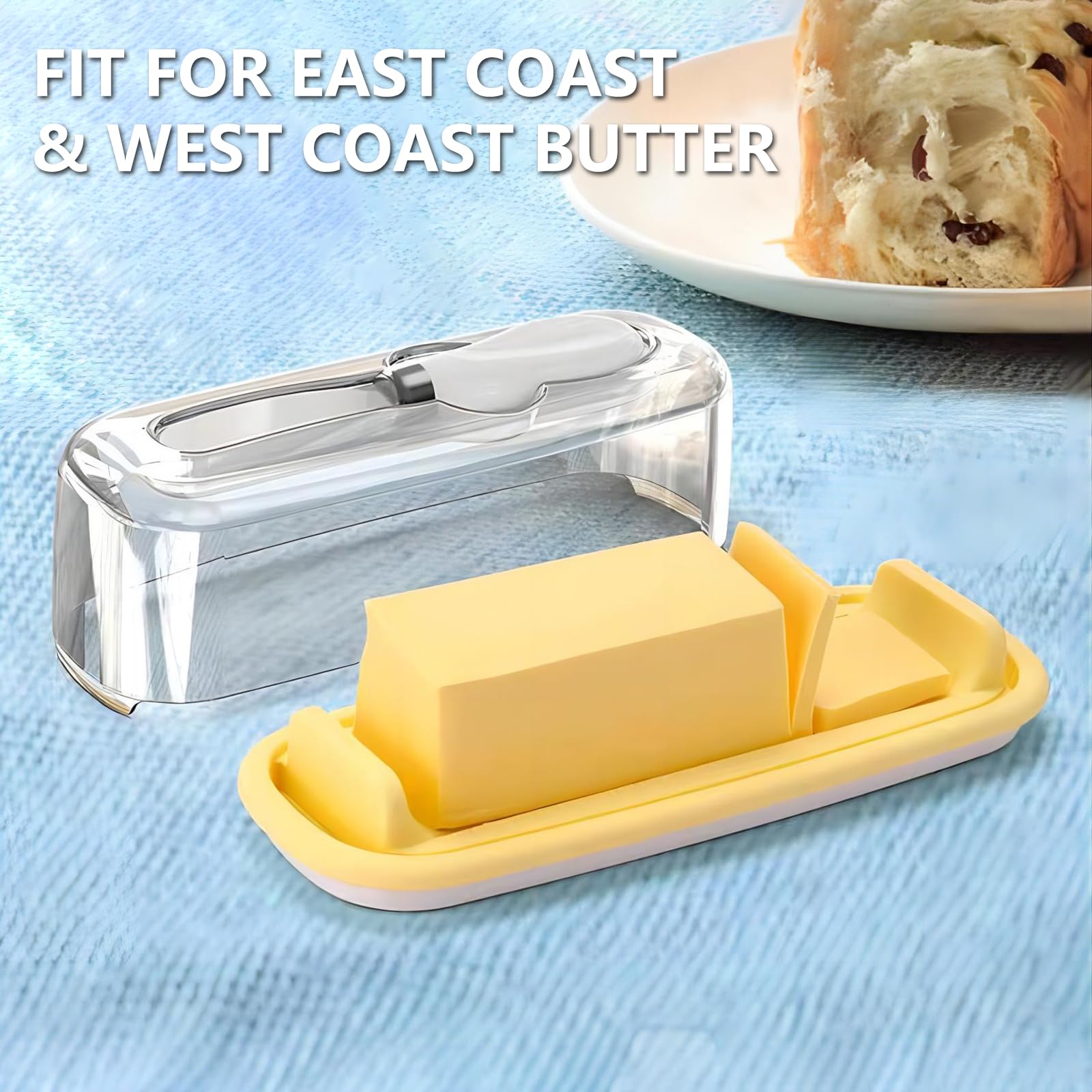 Portaburro Da Frigorifero Con Coltello - Contenitore Per Burro E Formaggi