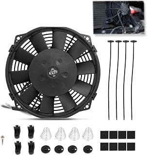 BETTERCLOUD 8 Inch Slim Radiator Cooling Fan 12V 80W Black Universal Fit with Mount Kit for Cars Trucks SUVs ATVs