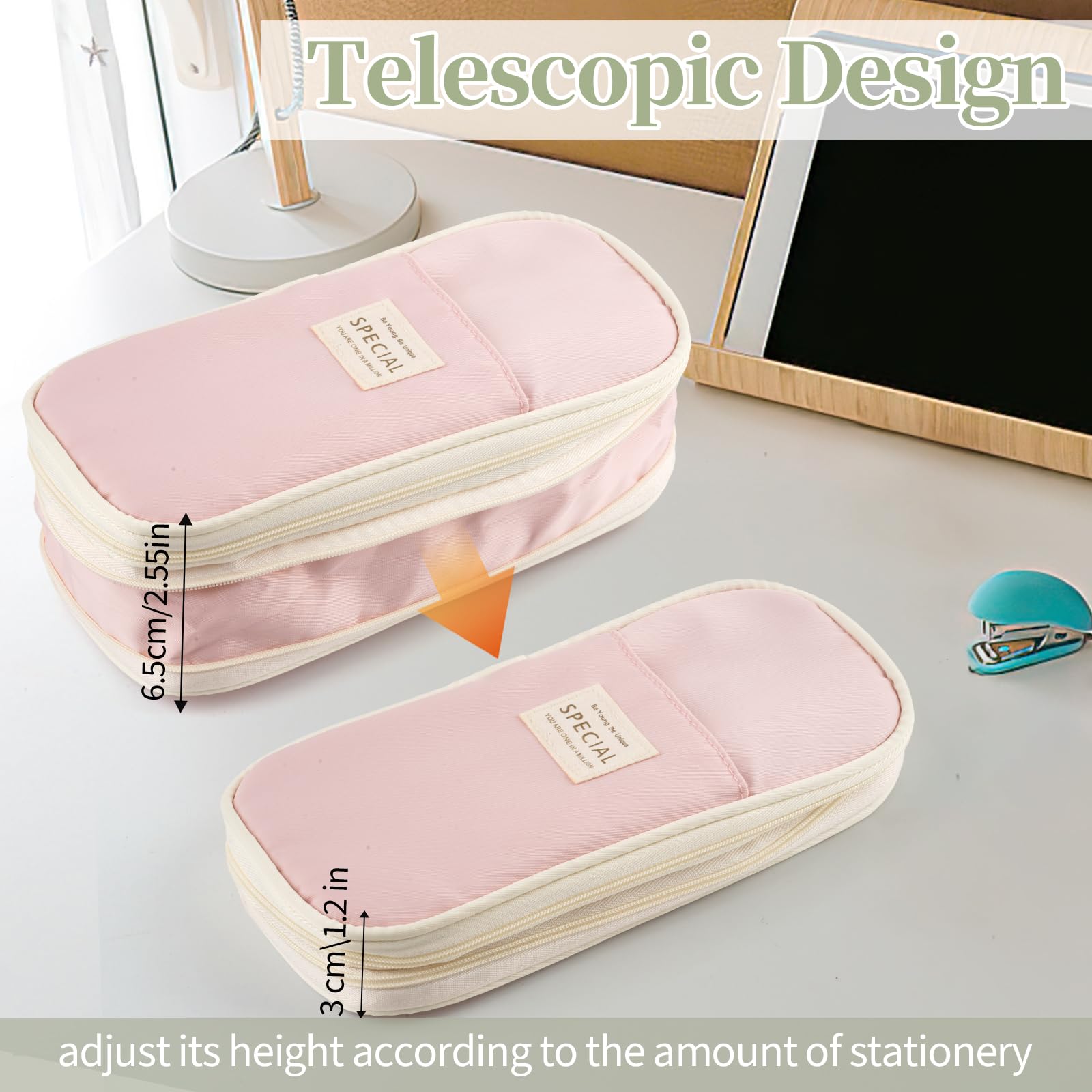 Tikplus Pencil Case Large Capacity, Big Pencil Case with 4 Compartments - Image 3