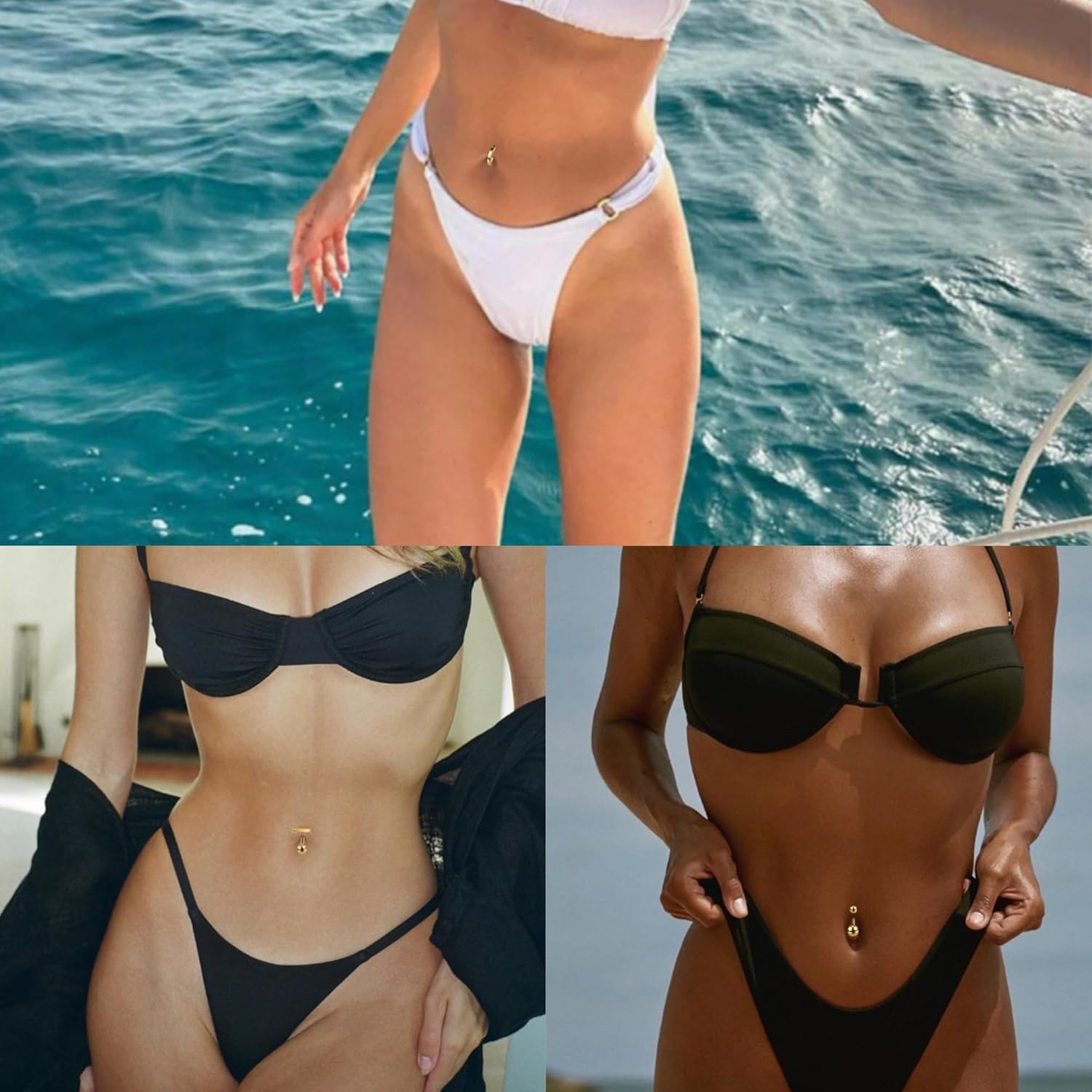 Belly Button Rings: Hypoallergenic Surgical Steel and Gold Clicker Rings - Image 4