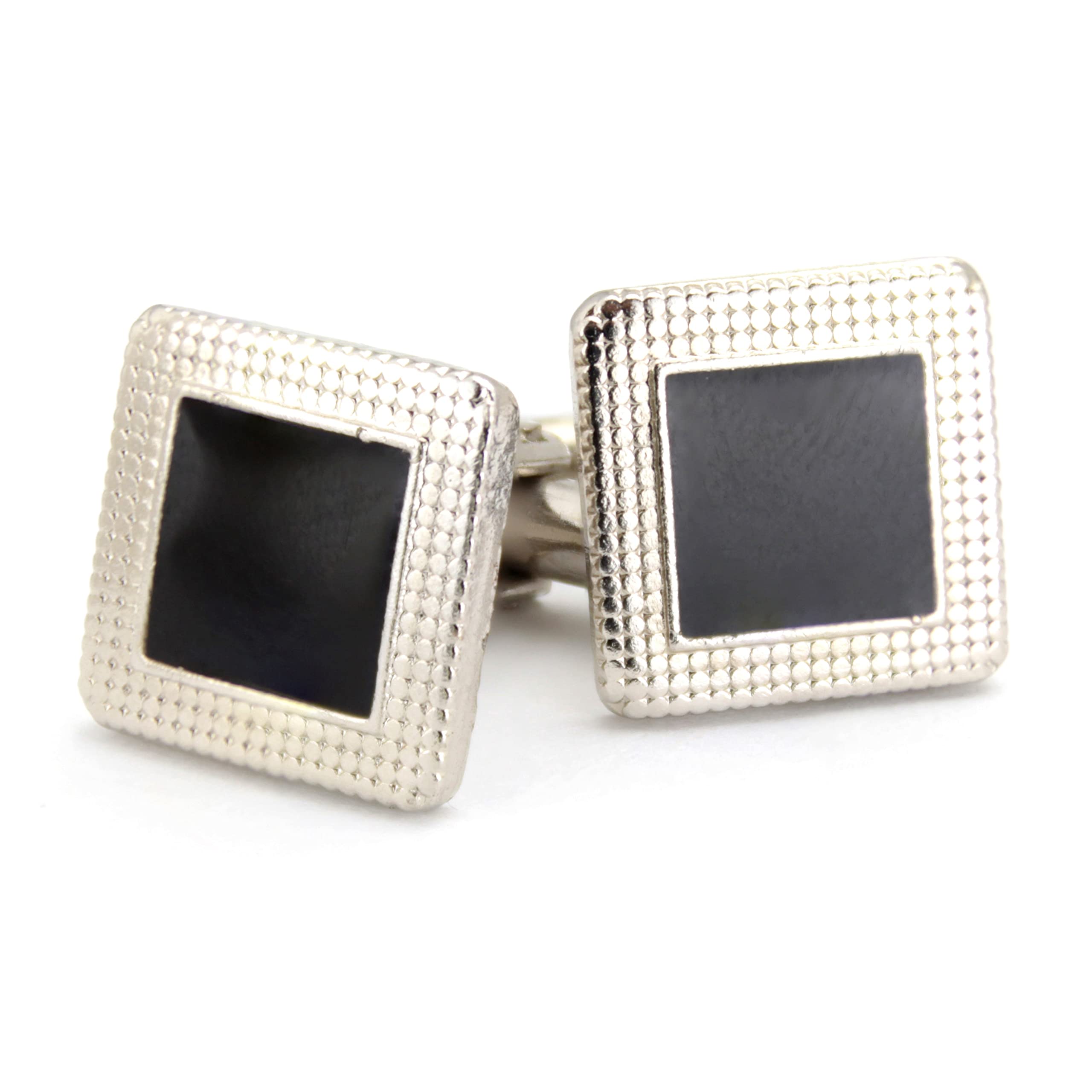 KavoveBlack Enamel Cufflinks for Men