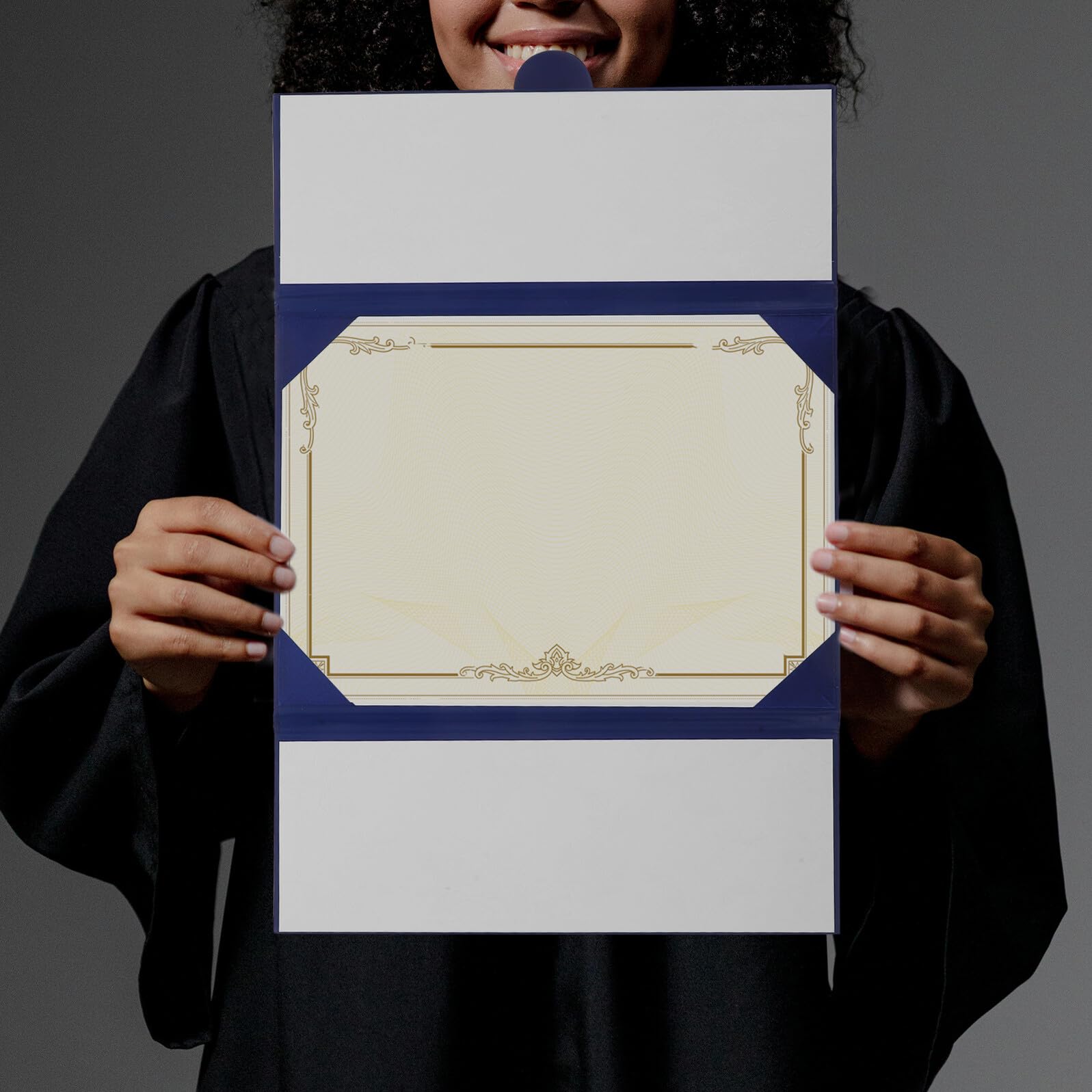 Porta Certificato Trifold in PU Resistente per Diplomi e Certificati Cartellina Protettiva per Documenti di Laurea Matrimonio e Anniversario Custodia Cartone Robusta per Pergamene