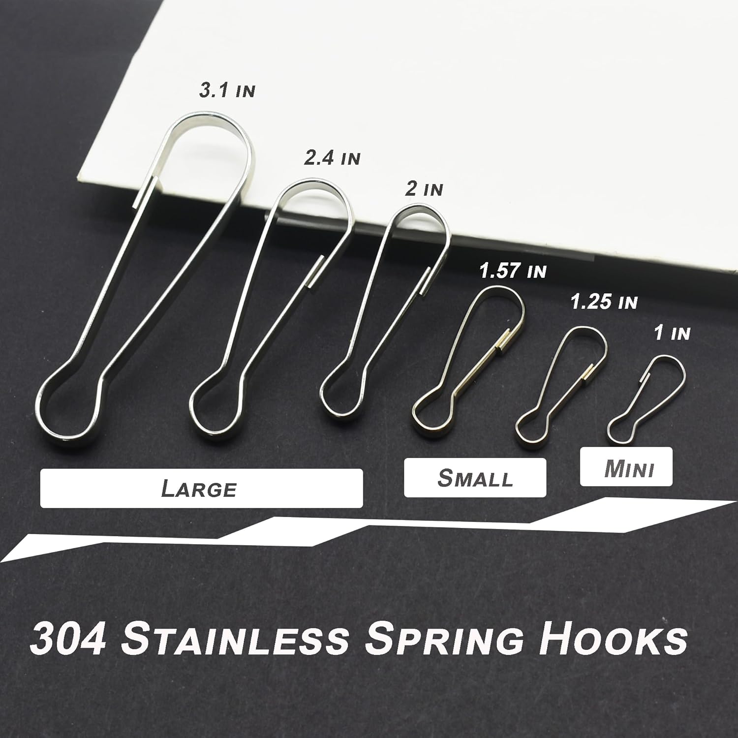 60 pcs Stainless Steel Small Spring Hooks 2inch/50mm Lanyard Clasp Zipper Snap Clips for Key Chain ID Card Badge Holders - Image 3