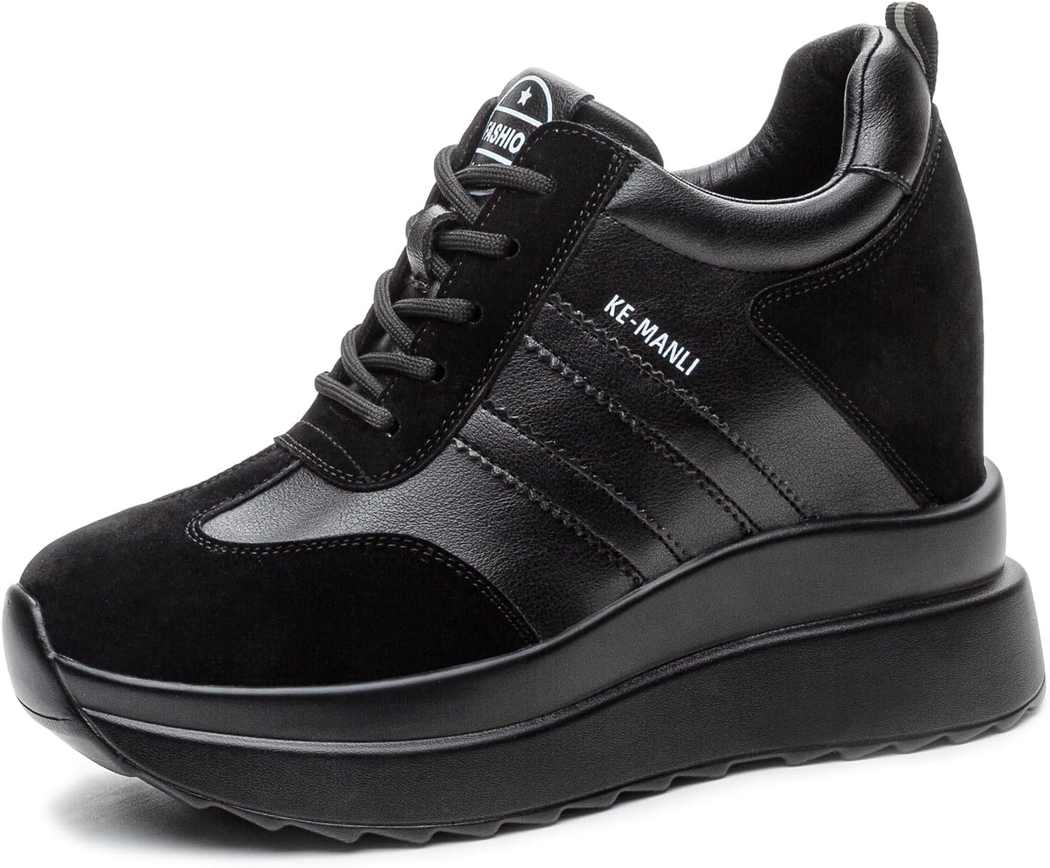 High Heeled Wedge Trainers for Women Wedges Sneakers Ladies Hidden Wedge Heel Trainers 10CM Lace Up Platform Chunky Casual Shoes Size2.5-6UK