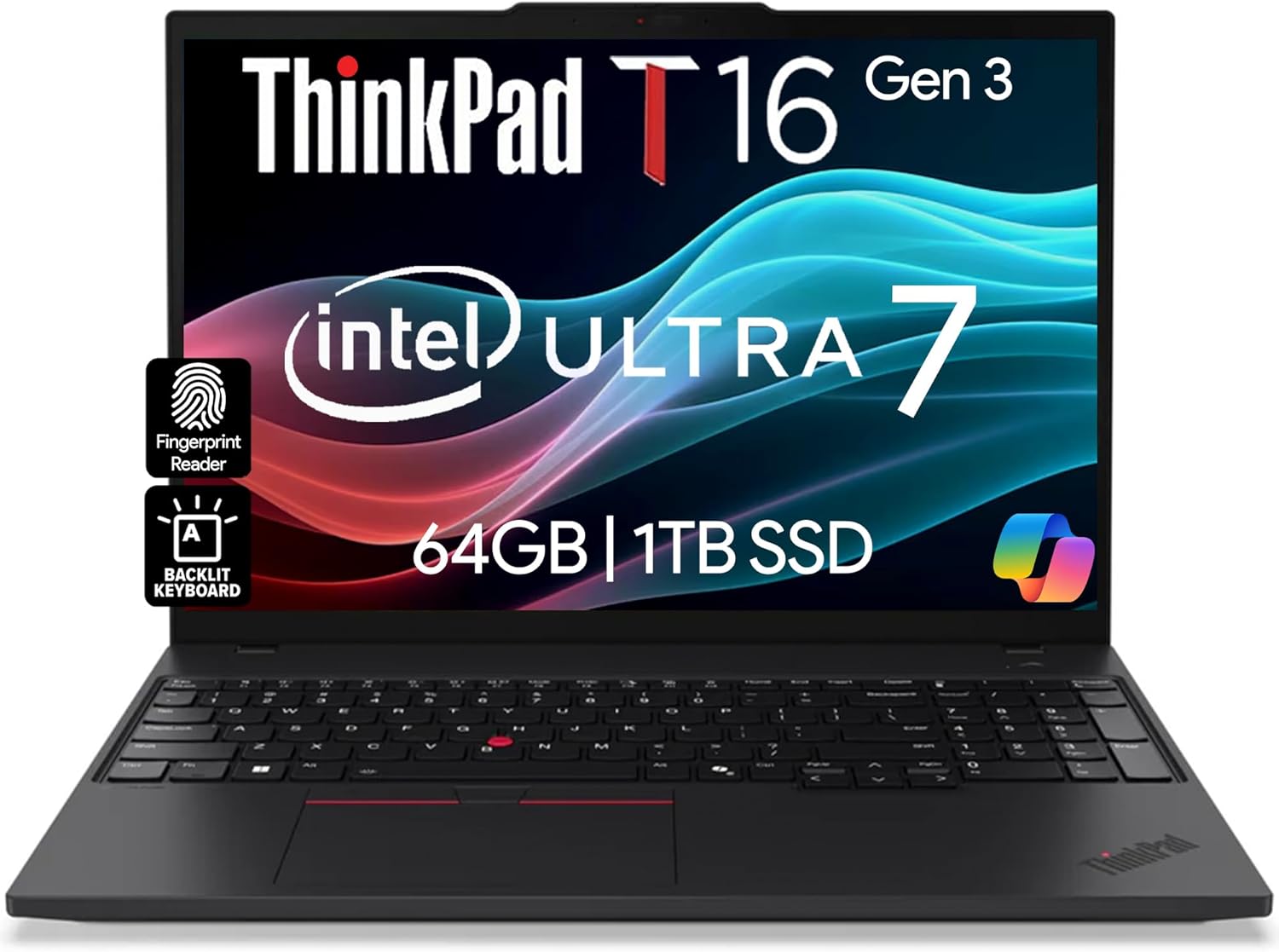 Oemgenuine Lenovo ThinkPad T16 Gen 3 16 WUXGA IPS Display, Intel Ultra 7-155U (Beats i7-1355U), 64GB DDR5, 1TB NVMe, Webcam, WiFi 6E + BT, RJ-45, Backlit KB, FP Reader, W11P, Business Laptop