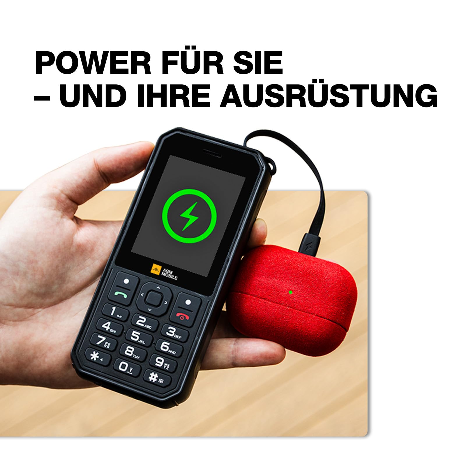 AGM M11 Outdoor Tastenhandy 4G & Rugged Powerbank, Seniorenhandy Ohne Vertrag, 4000mAh (Reverse Charging), WLAN Hotspot, IP68/IP69K Wasserdicht, Große Tasten, 2,8 Zoll Display, Dual SIM, Schwarz