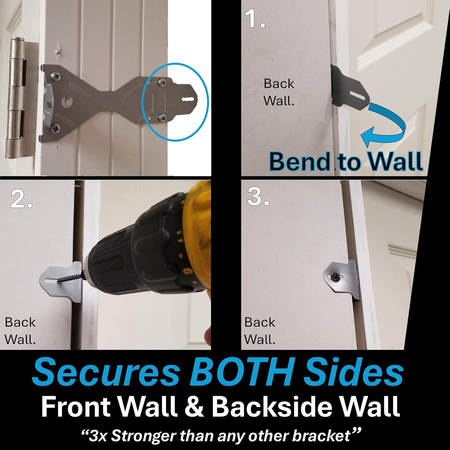 EXPR® Premium Door Install Kit - Max Strength (Secures Both Sides) | Official Door Stud® Bracket