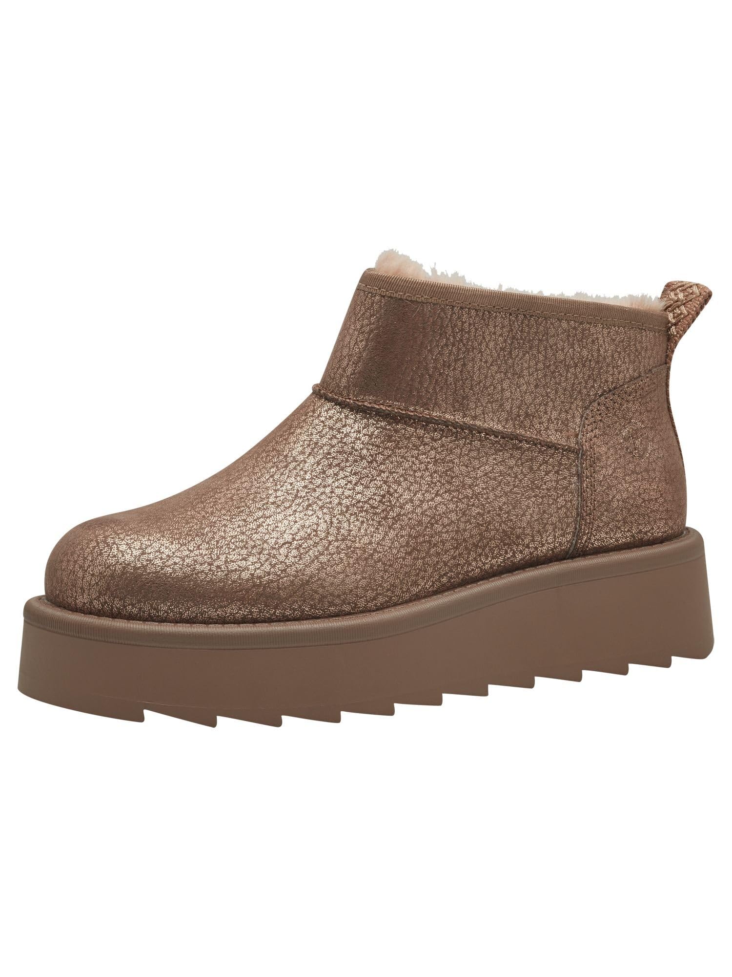 Tamaris Women's warm lining boots textile, Bronce, 3.5 UK