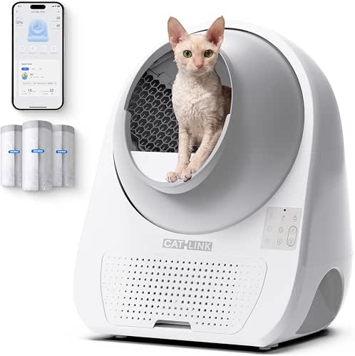 CATLINK Luxury Self Cleaning Cat Litter Box for Multiple Cats,