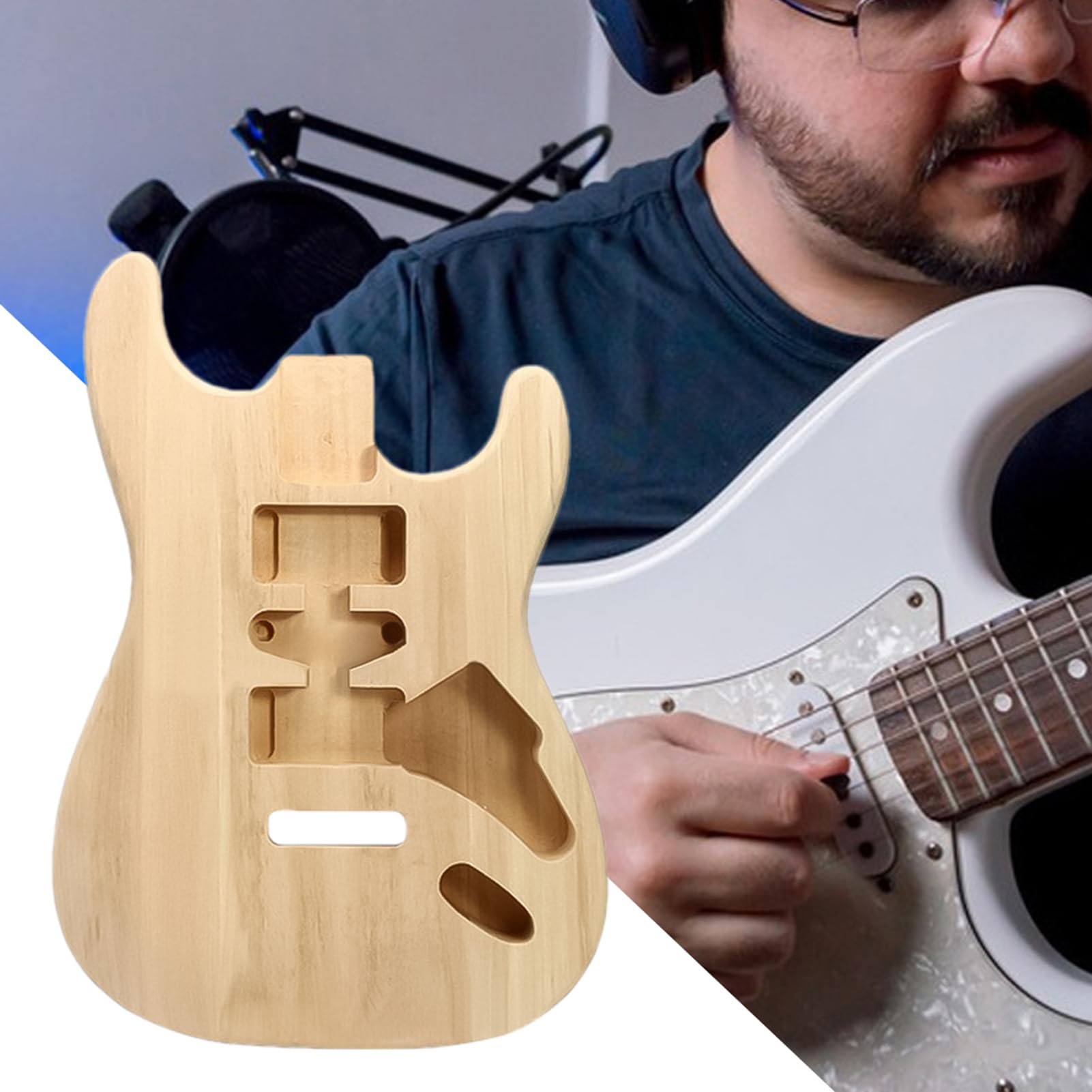Corpo Per Chitarra A Barile Accessorio per Costruzione Strumenti | Parte Grezza Non Finita Per Laboratorio Studio Aula Principianti Professionisti Musicisti Hobbisti