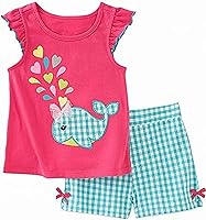 Vista 1 de Conjunto de camiseta sin mangas y shorts para niñas, ropa para verano, set de 2 piezas, 2 a 7 años