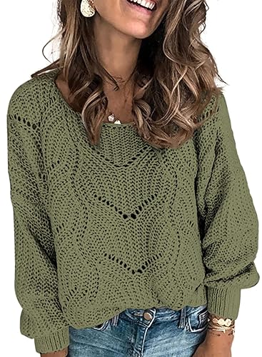Dokotoo Womens Sweaters 2025 Crewneck Cute Elegant Soft Long Sleeve