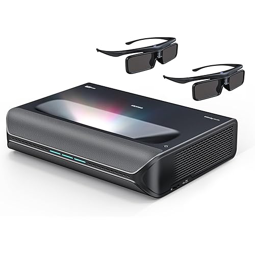 NexiGo Aurora Pro MKII Bundle, 4K Tri-Color Laser UST Projector, Scene Adapt Engine with Dynamic Iris & Laser Dimming, 0.21:1, Dolby Vision & Atoms, HDR10+, Active 3D, with DLP Link 3D Glasses(2 Pack)