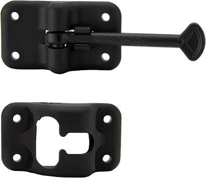 RecPro RV T-Style Door Holder Catch | Latch Holder | Cargo Hatch | Black or White Color Options | 4, 6 or 10 Option | RV Door Holder | RV Door Hardware | 2 Pack (4 Inches, Black)