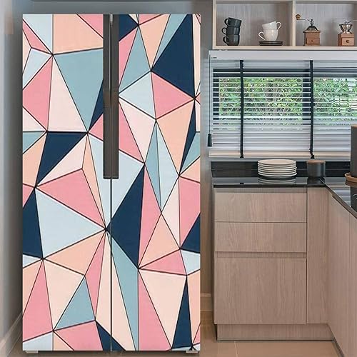 Miniatura 3 de Juego de envolturas de vinilo autoadhesivas para refrigerador, holográfico, abstracto, iridiscente, psicodélico, colorido, para puerta, adhesivo