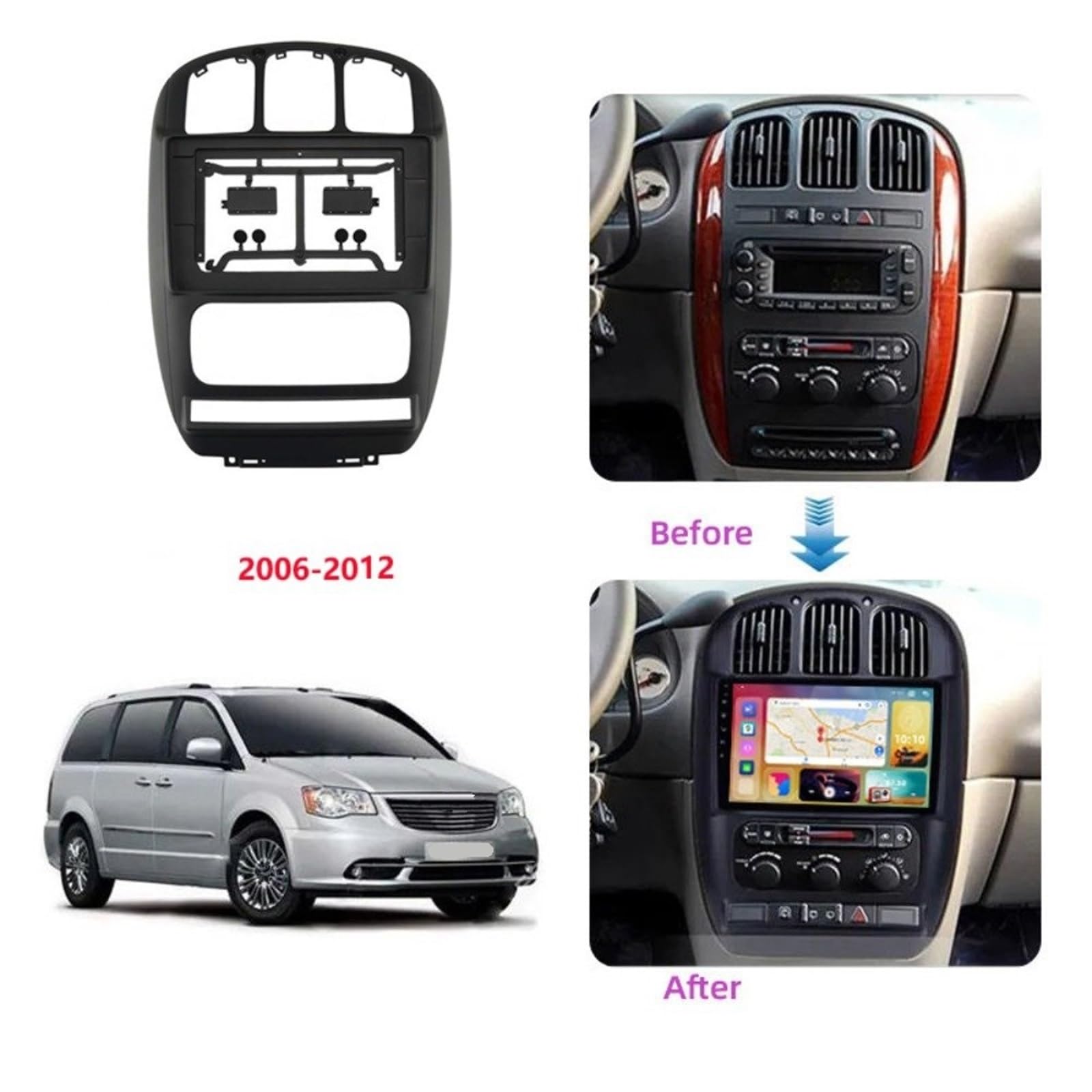 Marco Radio Coche Instalación Panel Embellecedor Radio